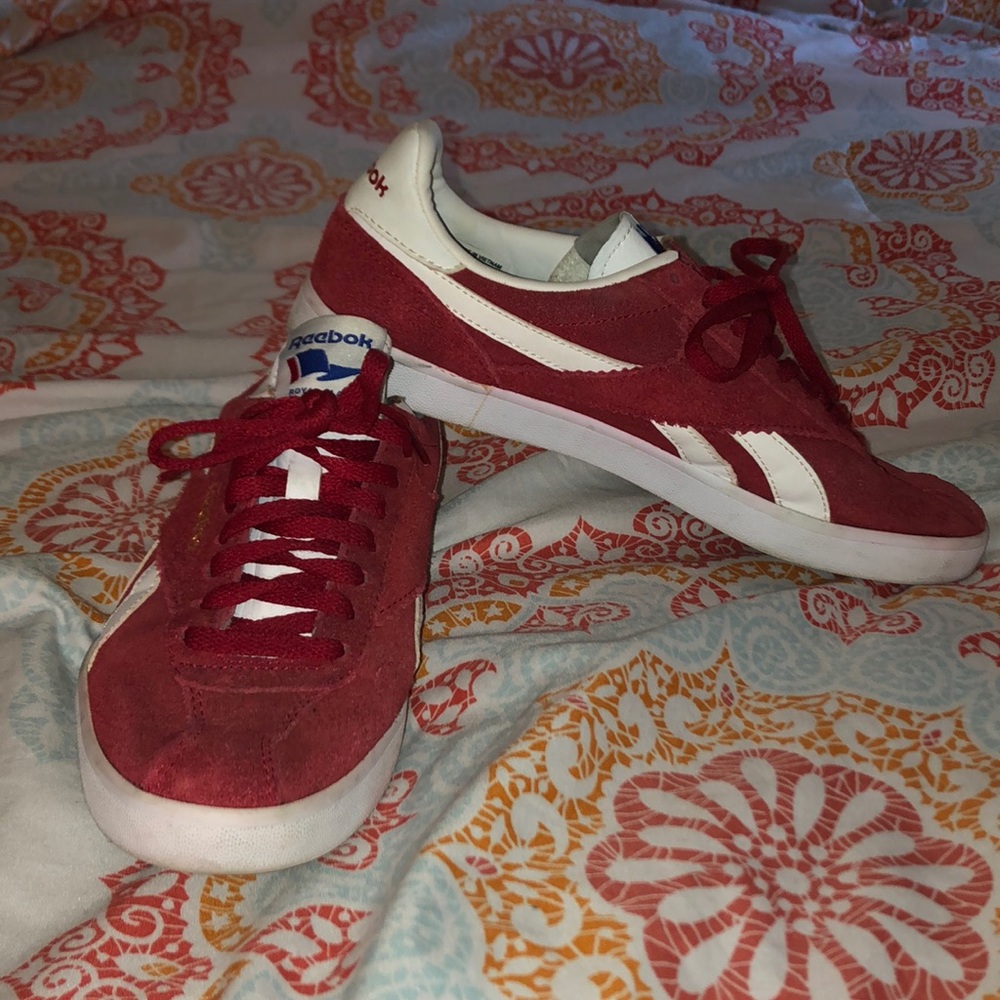Red Reebok sneakers
